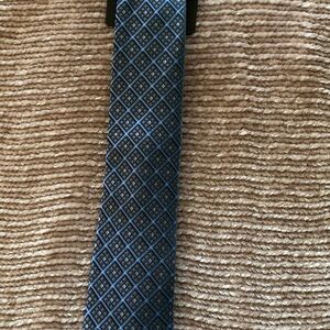 Bespoke Blue Classic Tie with Diamond Pattern